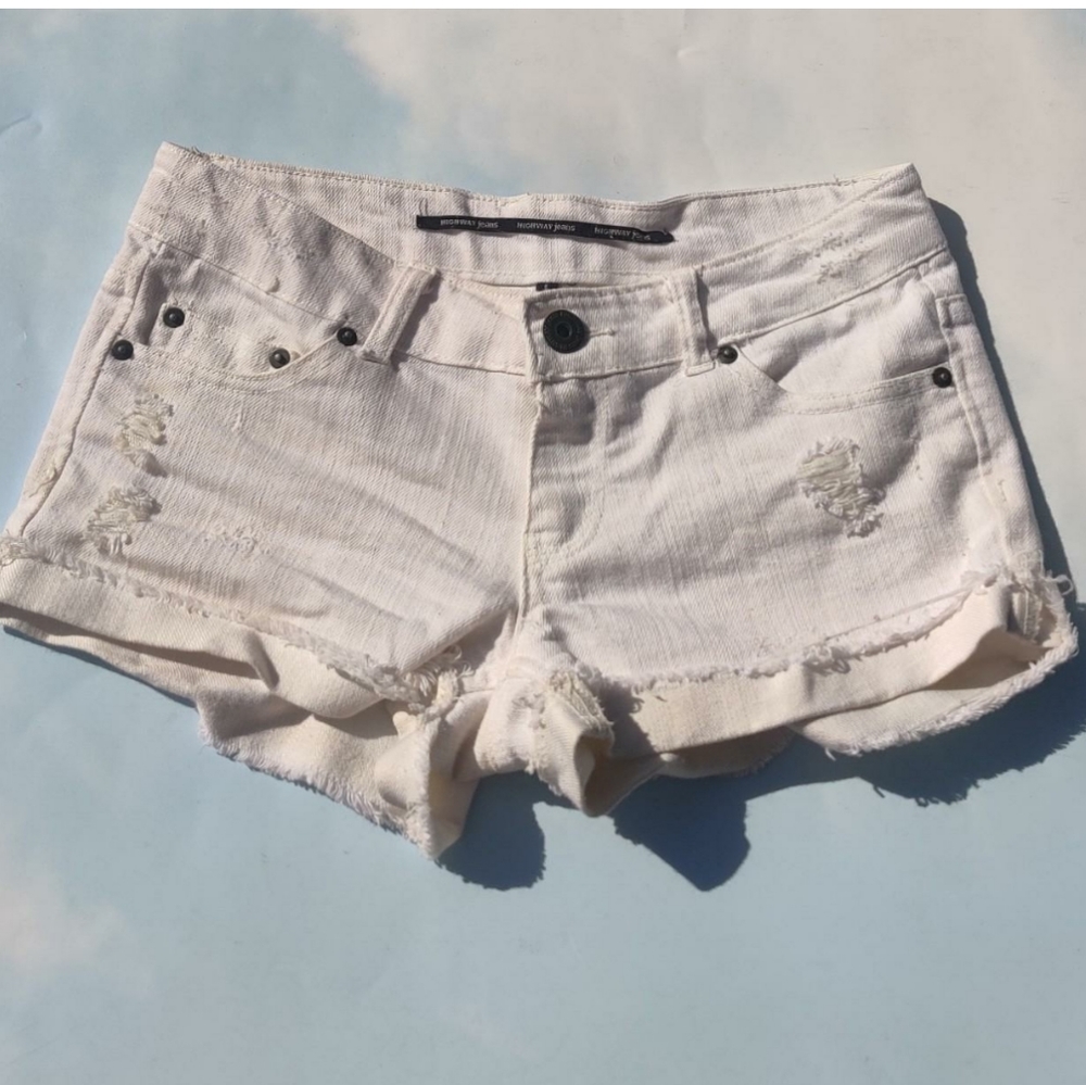 White Y2k Low Rise Jean Shorts Mini Shorts